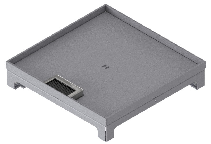 Produktbild UBD 320 316  -  Unterflur-Bodendose UBD 320 inkl. Deckel mit Kante, geschlossen, 15mm Vertiefung und 1 Bürstenauslass